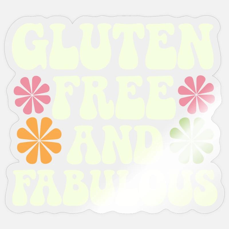 Sans gluten et fabuleux - Sticker taille S (10 x 10 cm) - brillant transparent