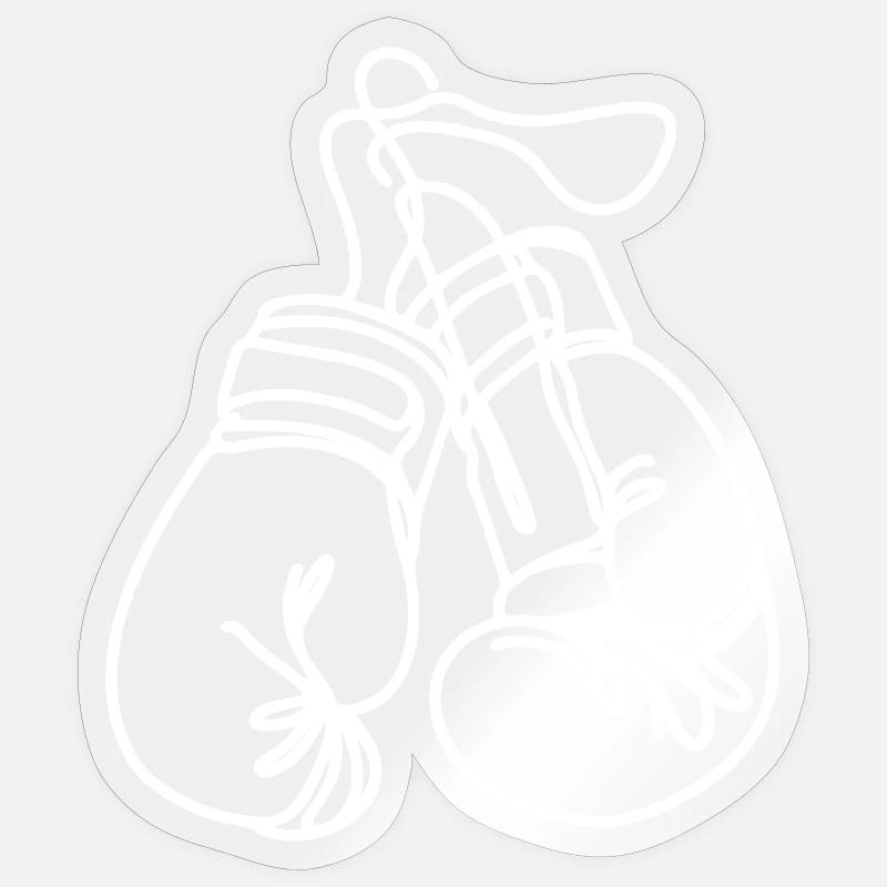 Boxhandschuhe Zeichnung - Sticker Größe S (10 x 10 cm) - Transparent glänzend