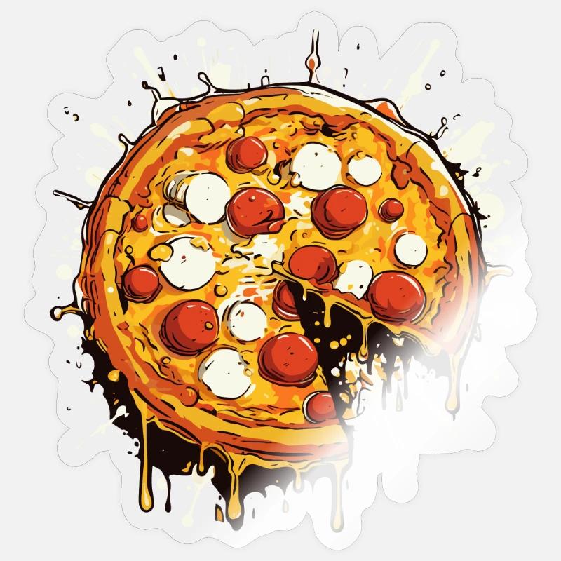 Graphique de pizza - Sticker taille S (10 x 10 cm) - brillant transparent