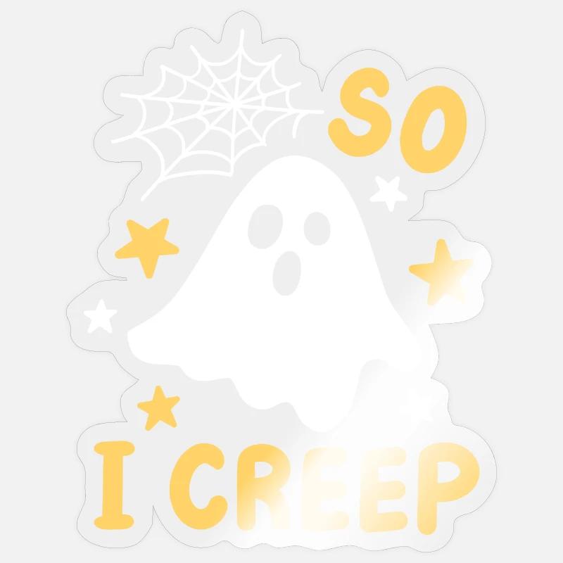 Geist Halloweenkostüm - Sticker Größe S (10 x 10 cm) - Transparent glänzend