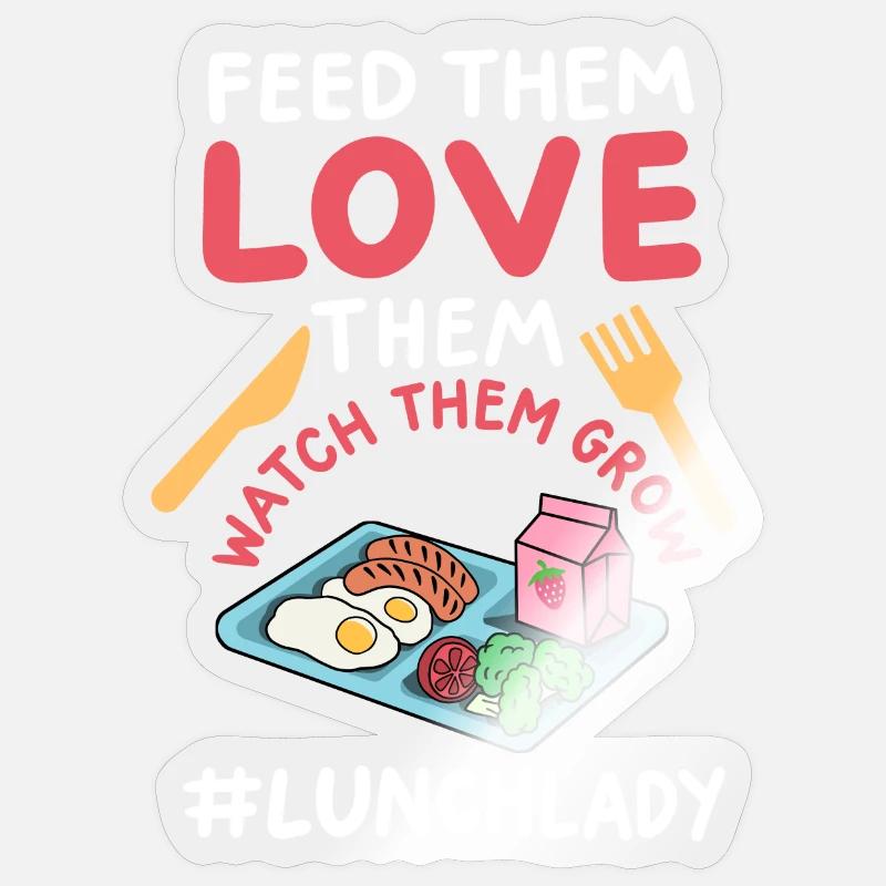 Mittagessen Schule Cafeteria-Mitarbeiter Sticker Größe S (10 x 10 cm)