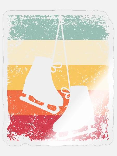 Eiskunstläufer Eiskunstlauf Schlittschuhlaufen - Sticker Größe S (10 x 10 cm) - Transparent glänzend