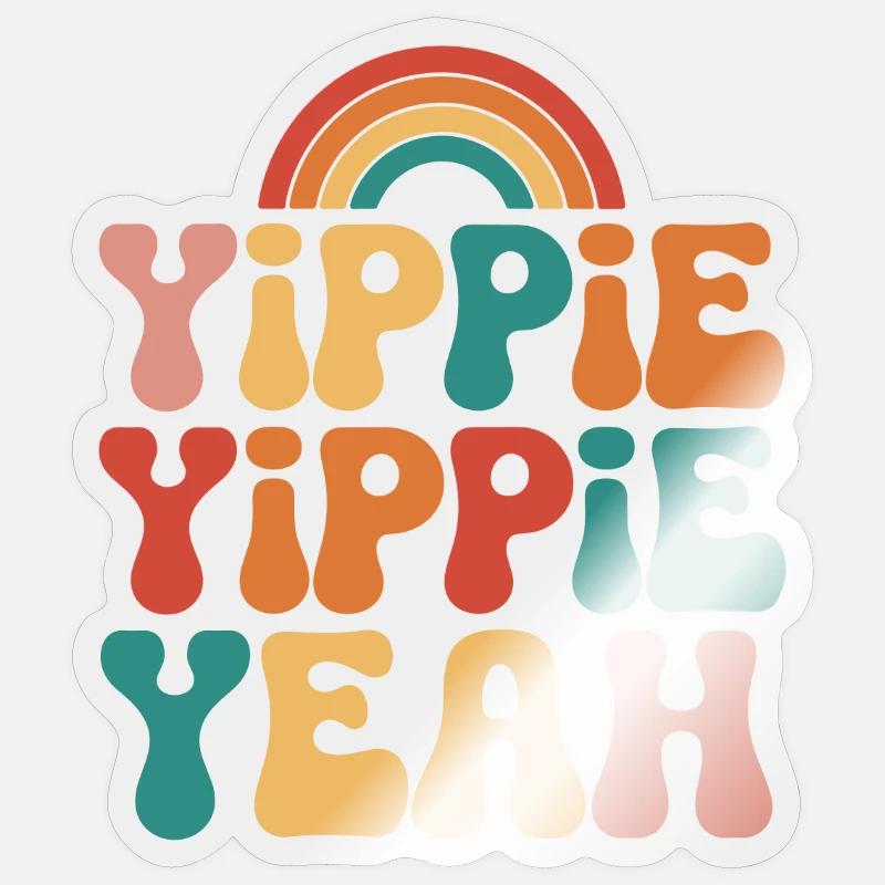 Yippie Yippie Yeah - Sticker taille S (10 x 10 cm) - brillant transparent