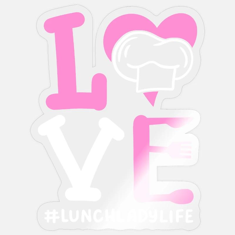 Mittagessen Schule Cafeteria Mitarbeiter Sticker Größe S (10 x 10 cm)