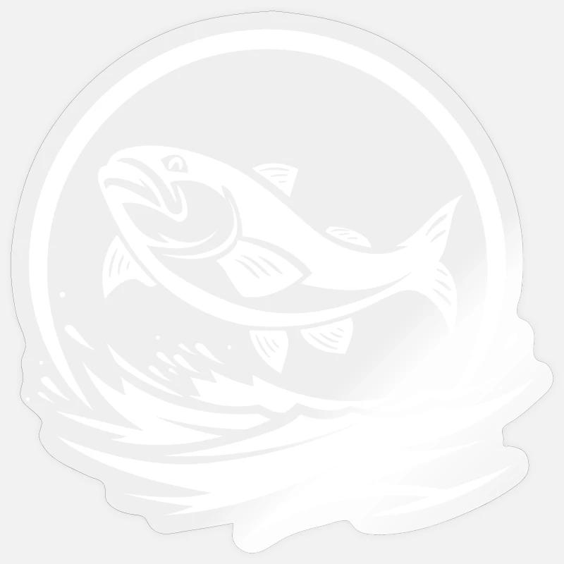 Graphiques de pêcheur - Sticker taille S (10 x 10 cm) - brillant transparent