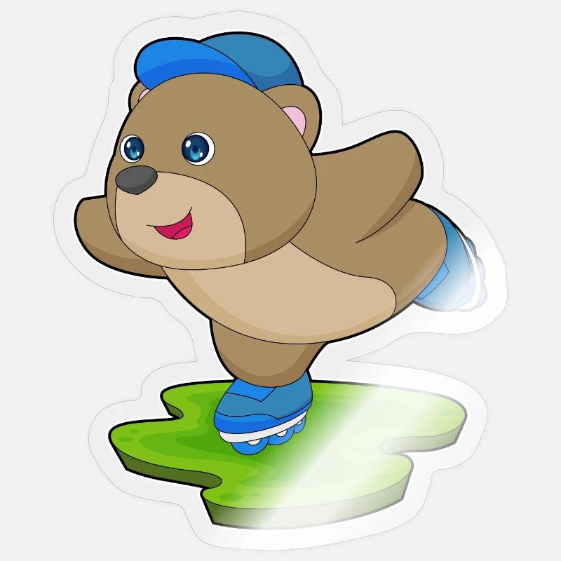 Bär Inline skating Inline skates - Sticker size S (10 x 10 cm) - transparent glossy