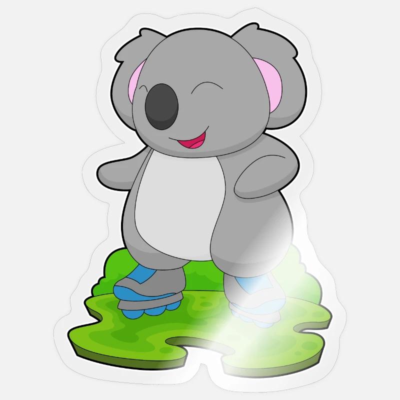Koala Inline skating Inline skates - Sticker size S (10 x 10 cm) - transparent glossy