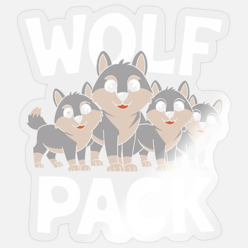 Wolf Group Design Meute de loups Sticker taille S (10 x 10 cm)