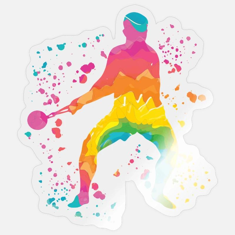 Lanceur de marteau Colorsplash Lancer de marteau - Sticker taille S (10 x 10 cm) - brillant transparent