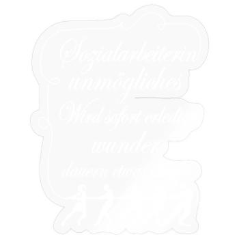 Sozialarbeiterin Unmögliches sofort erledigt - Sticker Größe S (10 x 10 cm) - Transparent glänzend - Vorne