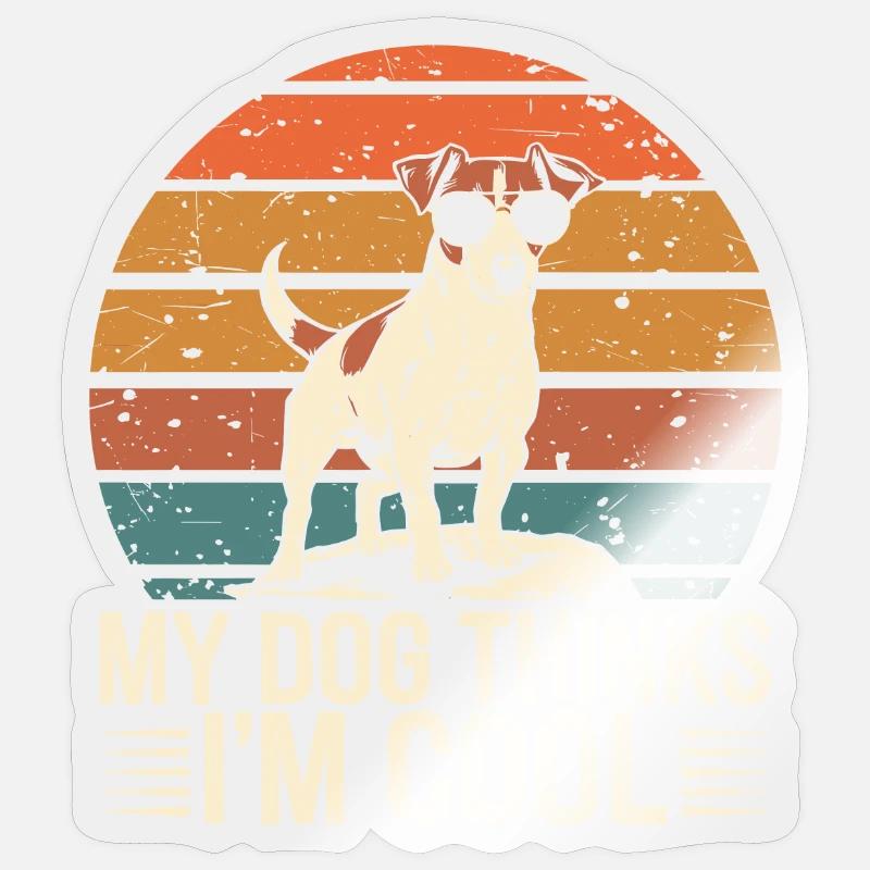 Propriétaire d’un Jack Russell Terrier - Sticker taille S (10 x 10 cm) - brillant transparent