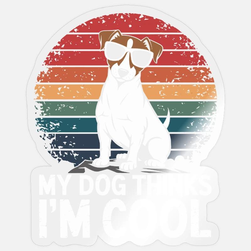 Propriétaire d’un Jack Russell Terrier - Sticker taille S (10 x 10 cm) - brillant transparent