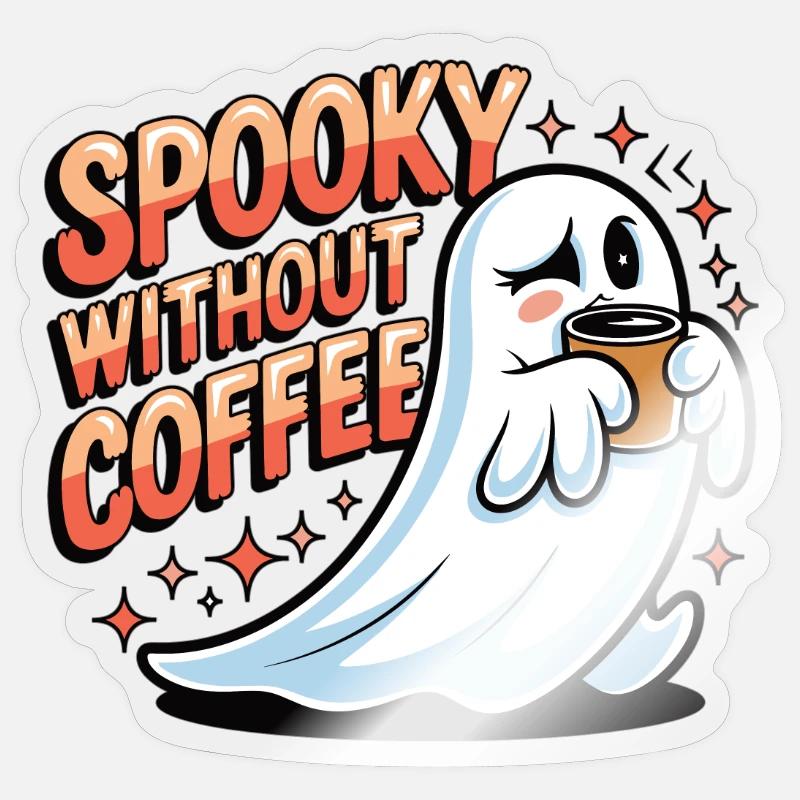 Effrayant sans café ? Impossible! Sticker taille S (10 x 10 cm)