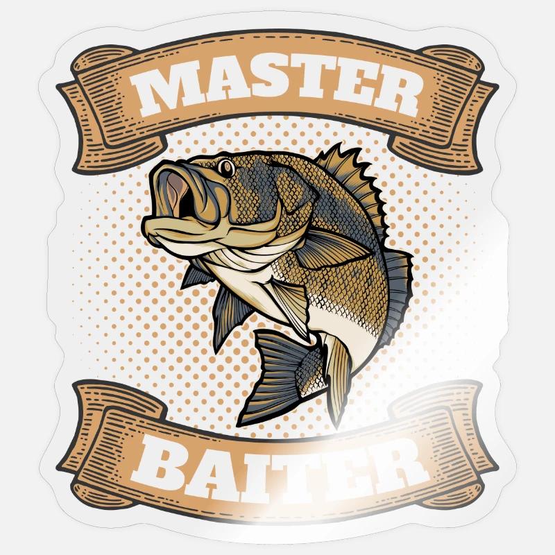 Master Baiter Classique Pêche Sticker taille S (10 x 10 cm)