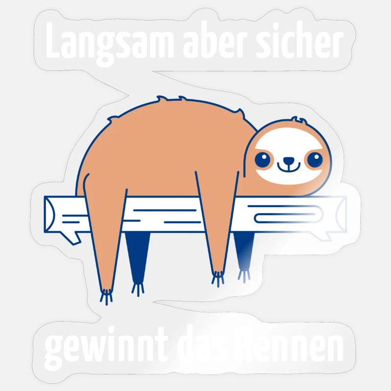 Relaxed sloth mood - Sticker size S (10 x 10 cm) - transparent glossy