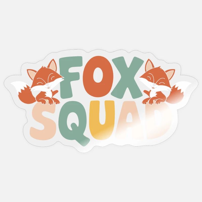 Fuchs Gruppen Design Fuchs Squad - Sticker Größe S (10 x 10 cm) - Transparent glänzend