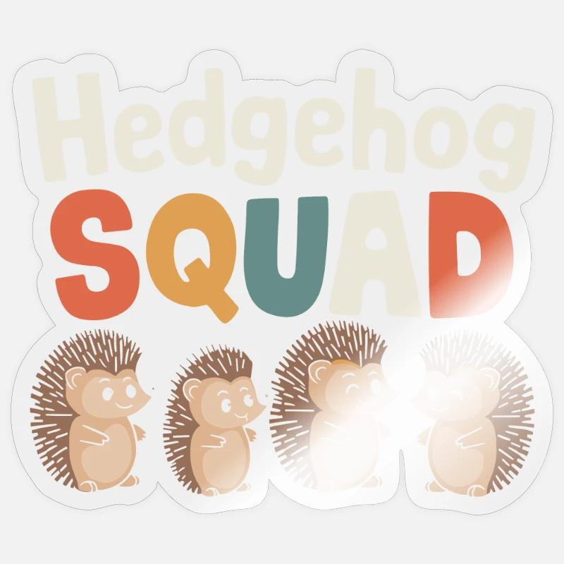 Hedgehog Groups conçoit Hedgehog Squad - Sticker taille S (10 x 10 cm) - brillant transparent