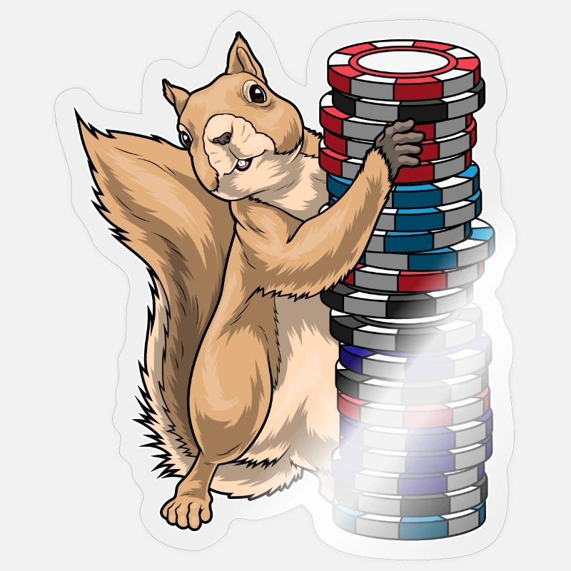 Erdmännchen Poker Pokerchips - Sticker Größe S (10 x 10 cm) - Transparent glänzend