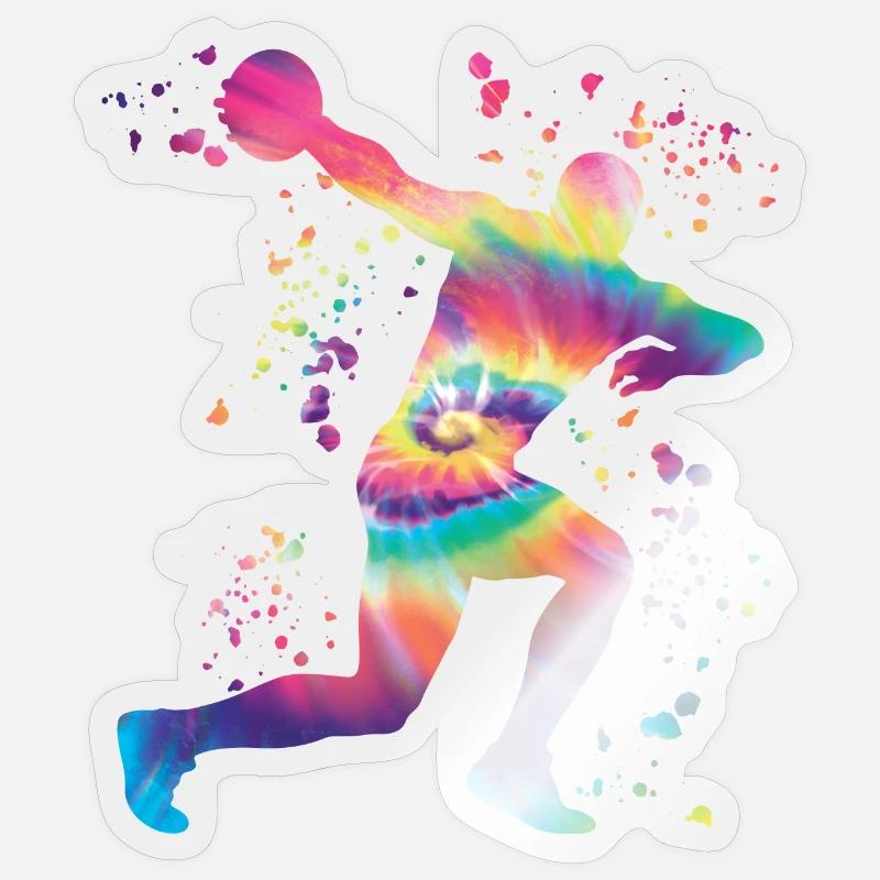 Diskuswerfer Colorsplash Diskuswurf Sticker Größe S (10 x 10 cm)