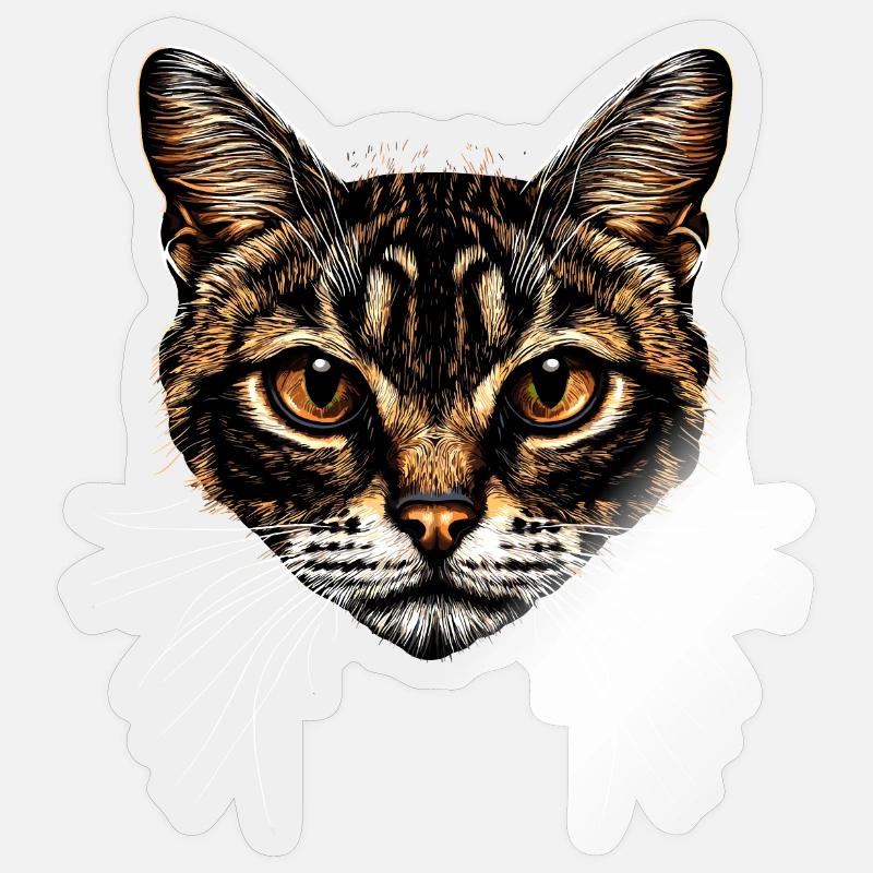 Bengal Katze Leopard Cat Leopardette Bengal Katzen - Sticker Größe S (10 x 10 cm) - Transparent glänzend