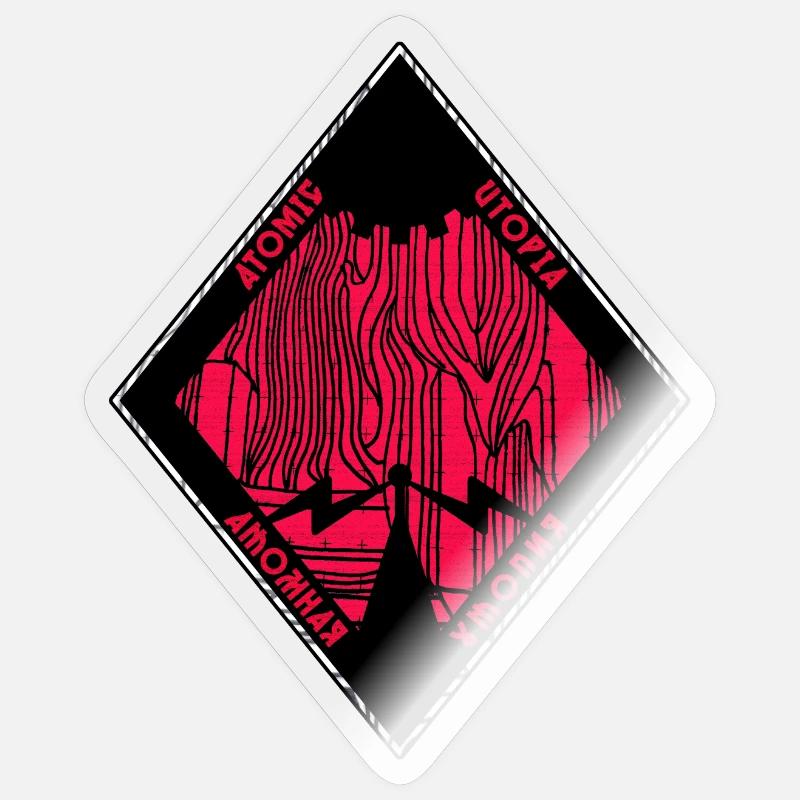 Atomic Utopia - Geometric Fire Rhombus Sticker size S (10 x 10 cm)
