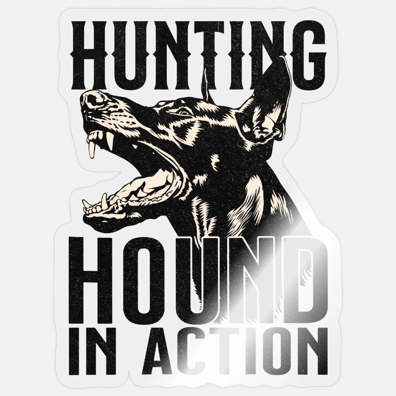 Jagdhund Grimmiger Jagdhund Sticker Größe S (10 x 10 cm)