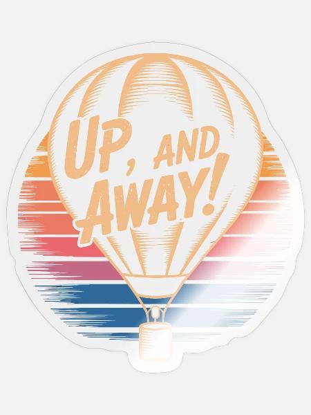 Heißluftballon Inspiration Up And Away - Sticker Größe S (10 x 10 cm) - Transparent glänzend