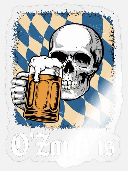 18 Skull - Sticker Größe S (10 x 10 cm) - Transparent glänzend