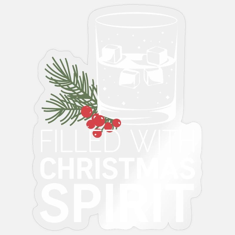 Rempli d’ de Noël - Sticker taille S (10 x 10 cm) - brillant transparent