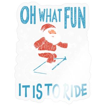SANTA CLAUS BICYCLE FUNNY CHRISTMAS GIFT - Sticker size S (10 x 10 cm) - transparent glossy - Front