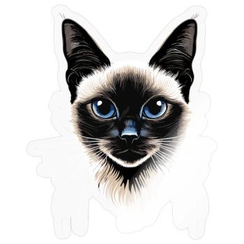 Siamkatze Siam Katze Siamese Cat Siamesen Katzen - Sticker Größe S (10 x 10 cm) - Transparent glänzend - Vorne