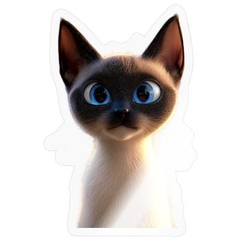 Siamkatze Siam Katze Siamese Cat Siamesen Katzen - Sticker Größe S (10 x 10 cm) - Transparent glänzend - Vorne