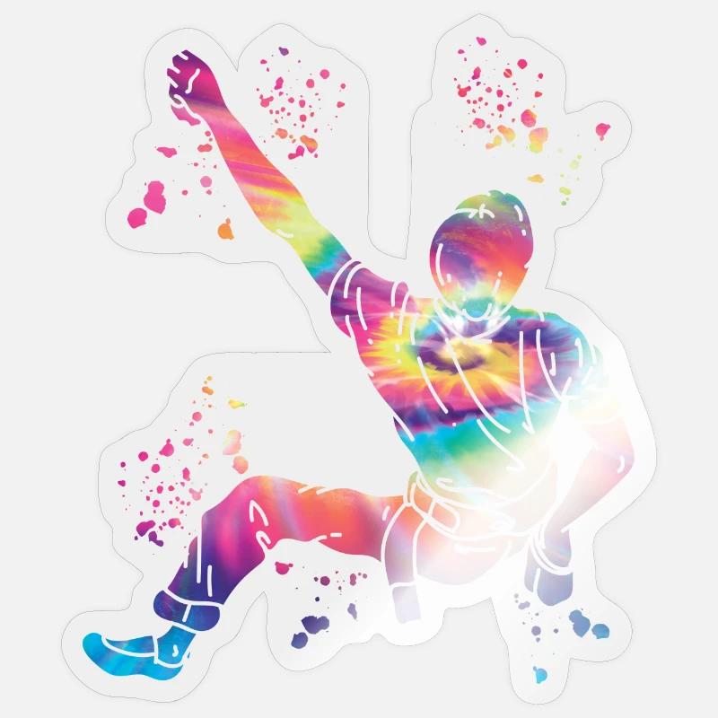 Boulderer Colorsplash Boulder Bouldern - Sticker Größe S (10 x 10 cm) - Transparent glänzend