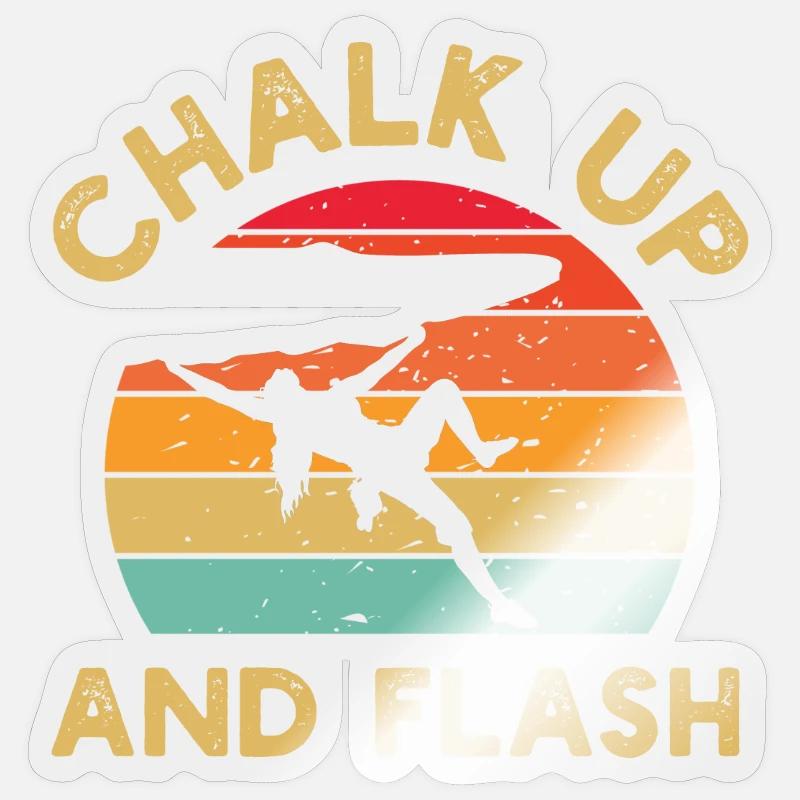 Chalk Up Und Flash Boulderer Boulder - Sticker Größe S (10 x 10 cm) - Transparent glänzend