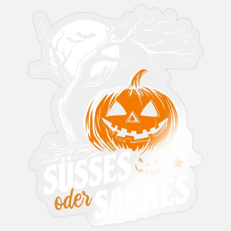 Halloween Kürbis - Süßes oder Saures Sticker Größe S (10 x 10 cm)