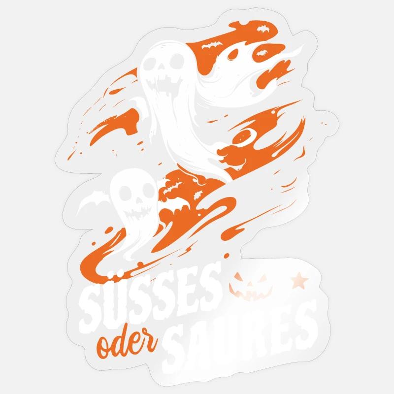 Halloween Gespenster - Süßes oder Saures Sticker Größe S (10 x 10 cm)