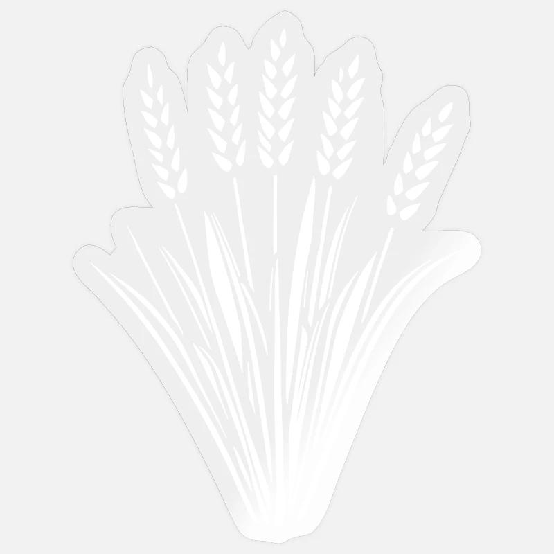 5 Ähren Getreide Weizen - Sticker Größe S (10 x 10 cm) - Transparent glänzend