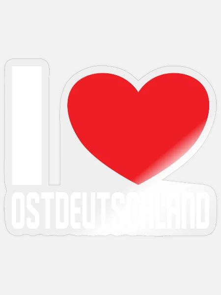 Ostdeutschland Ossi Liebe DDR Geschenkidee - Sticker Größe S (10 x 10 cm) - Transparent glänzend