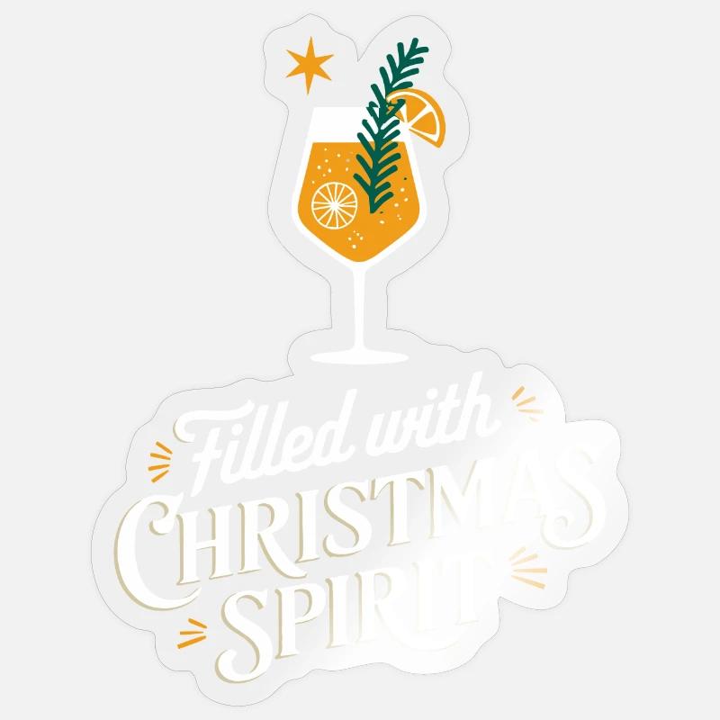 Rempli d’ de Noël - Sticker taille S (10 x 10 cm) - brillant transparent