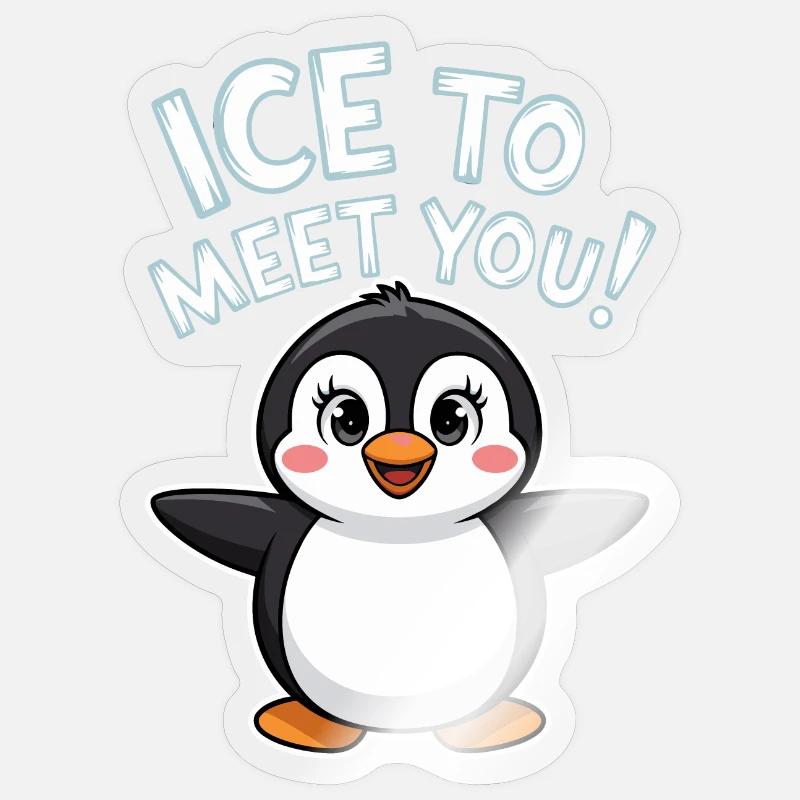 Jeu de mots pingouin mignon Sticker taille S (10 x 10 cm)