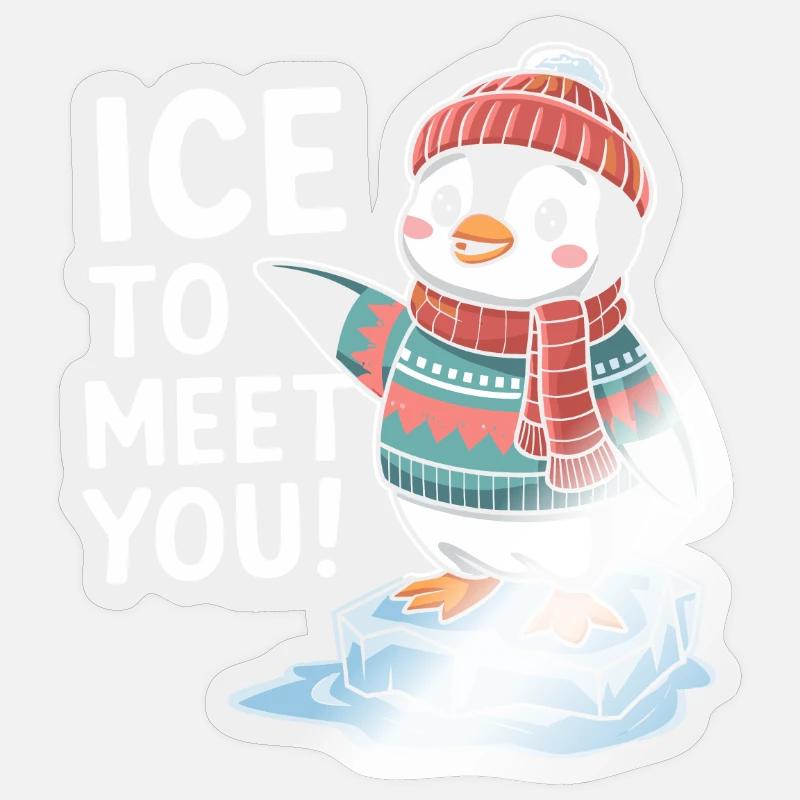 Penguin Illustration - Sticker size S (10 x 10 cm) - transparent glossy