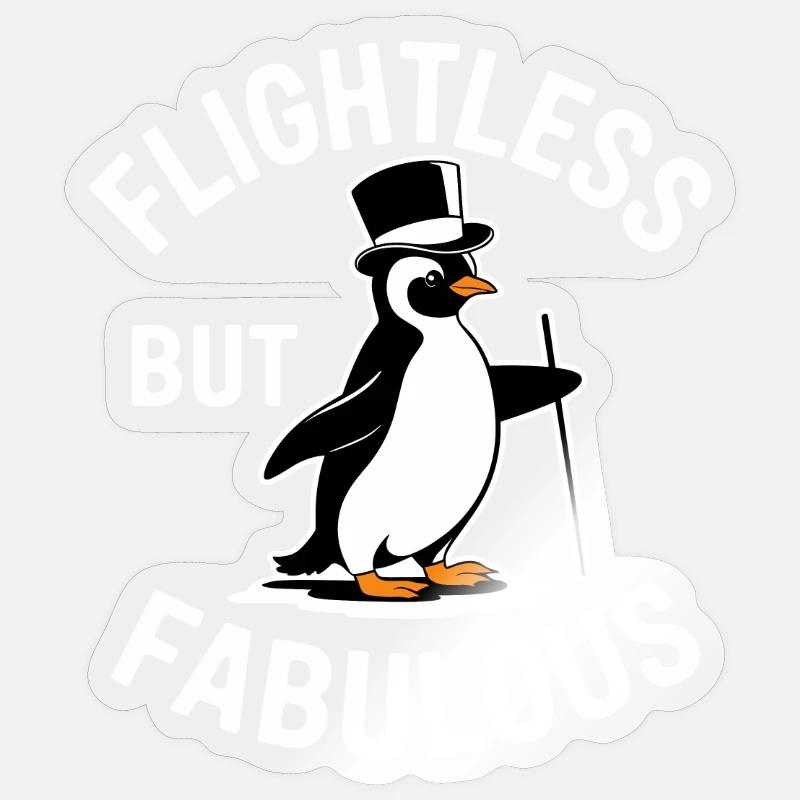 Incapable de voler mais fabuleuse aventure avec des pingouins - Sticker taille S (10 x 10 cm) - brillant transparent