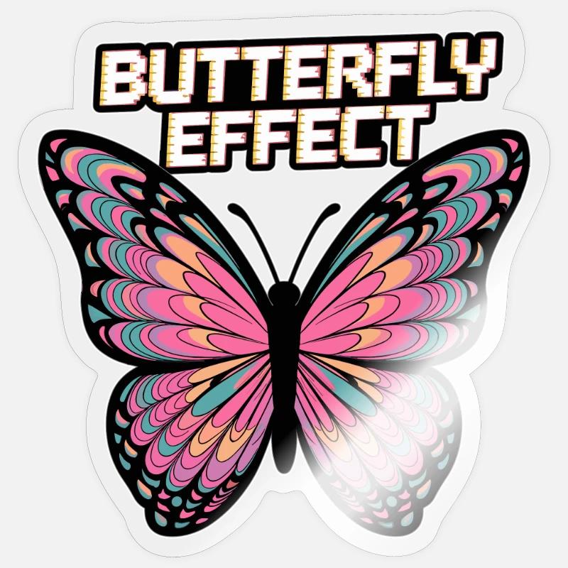 Effet papillon - Sticker taille S (10 x 10 cm) - brillant transparent