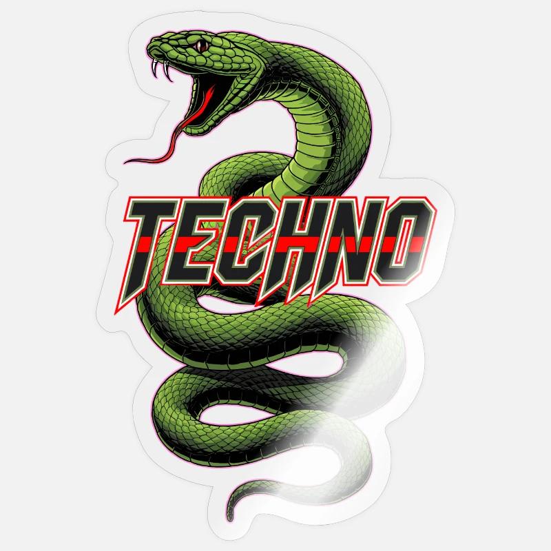 Techno Snake Sticker Größe S (10 x 10 cm)