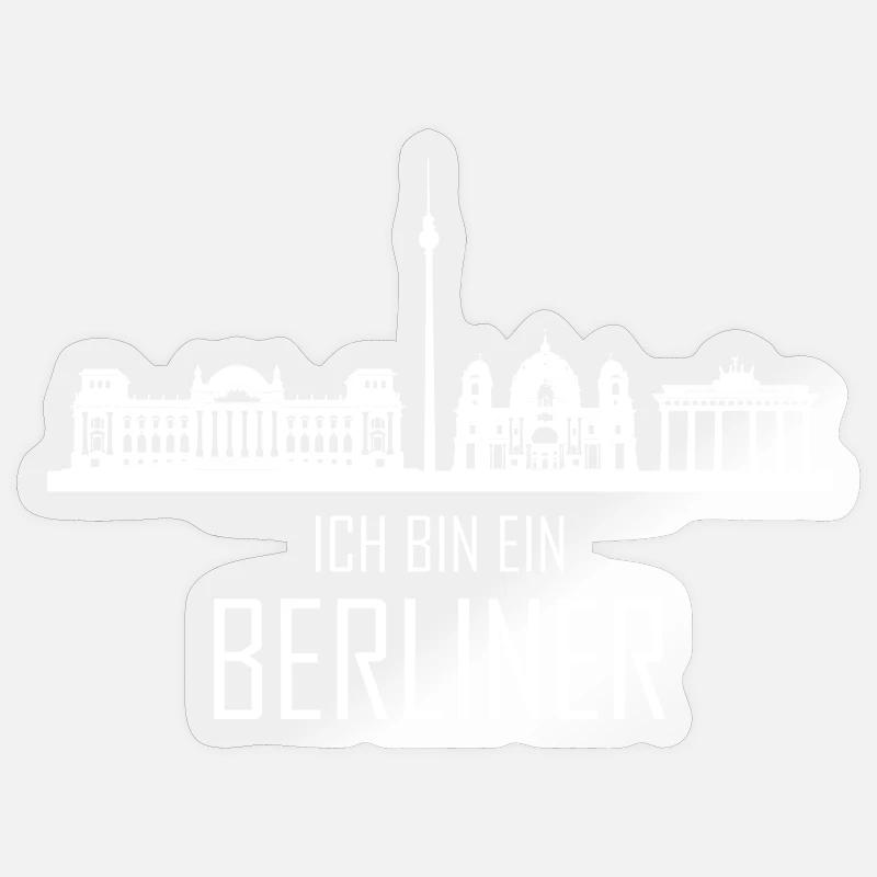 Berlin Skyline Ich bin ein Berliner Sticker Größe S (10 x 10 cm)