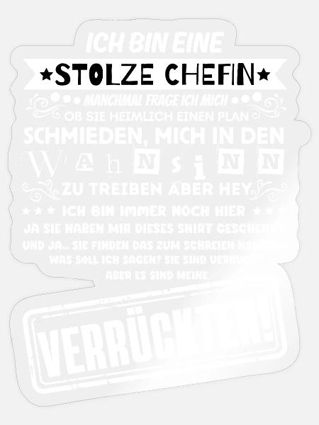 eine stolze Chefin von einer Truppe verrückter - Sticker Größe S (10 x 10 cm) - Transparent glänzend