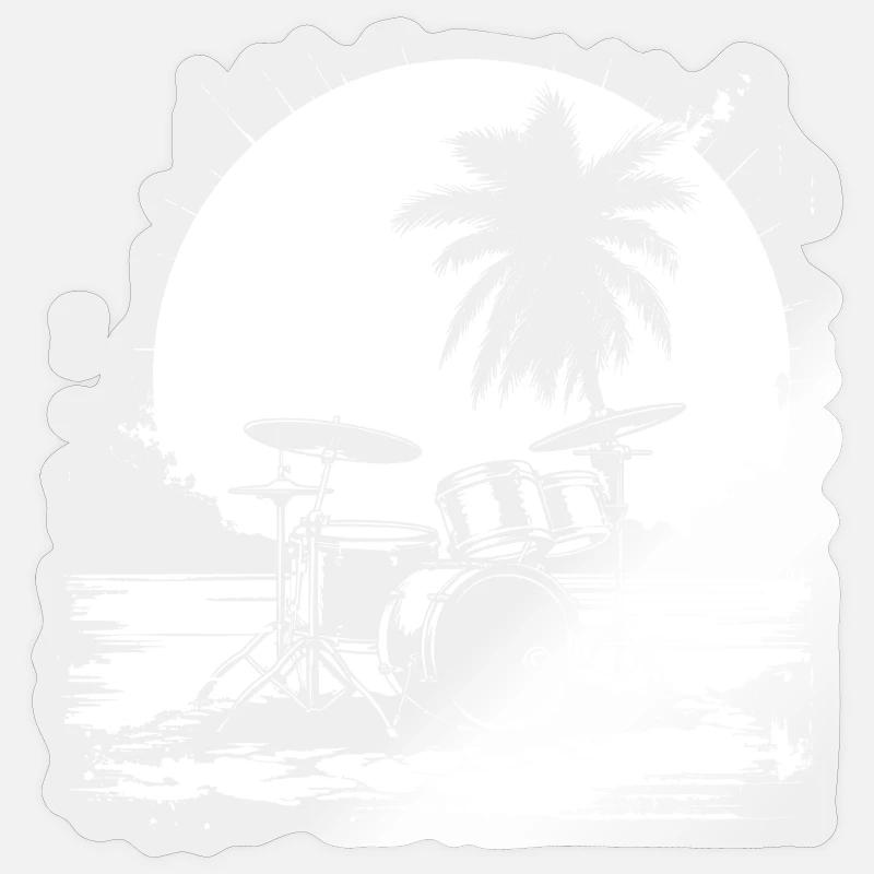 Drum Sketch - Sticker size S (10 x 10 cm) - transparent glossy
