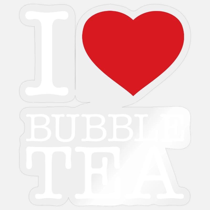 I LOVE BUBBLE TEA - Sticker size S (10 x 10 cm) - transparent glossy