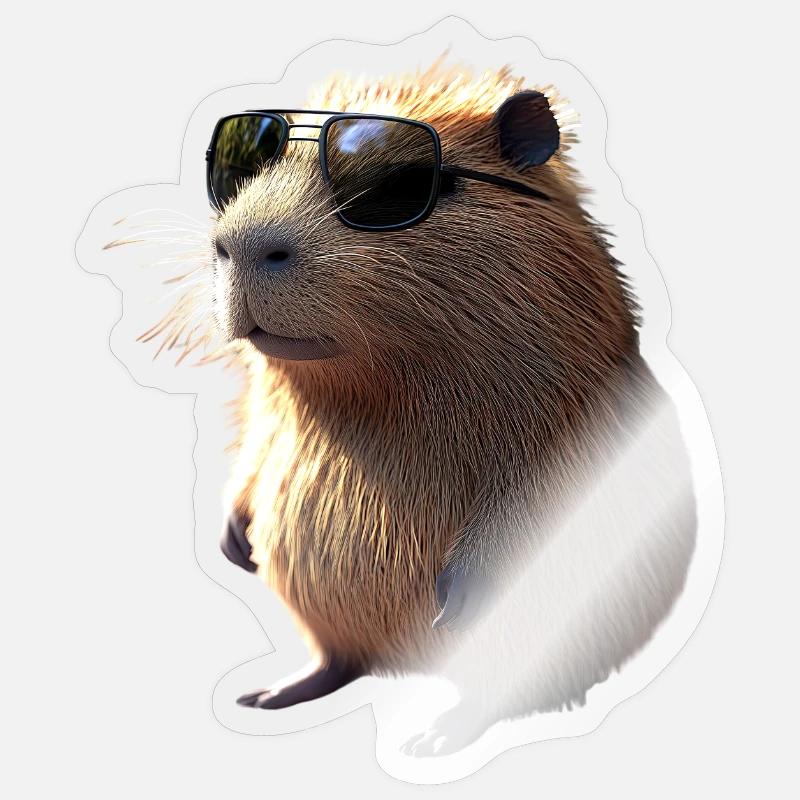 Capybara Be Capy Capybara Funny Capybara - Sticker size S (10 x 10 cm) - transparent glossy
