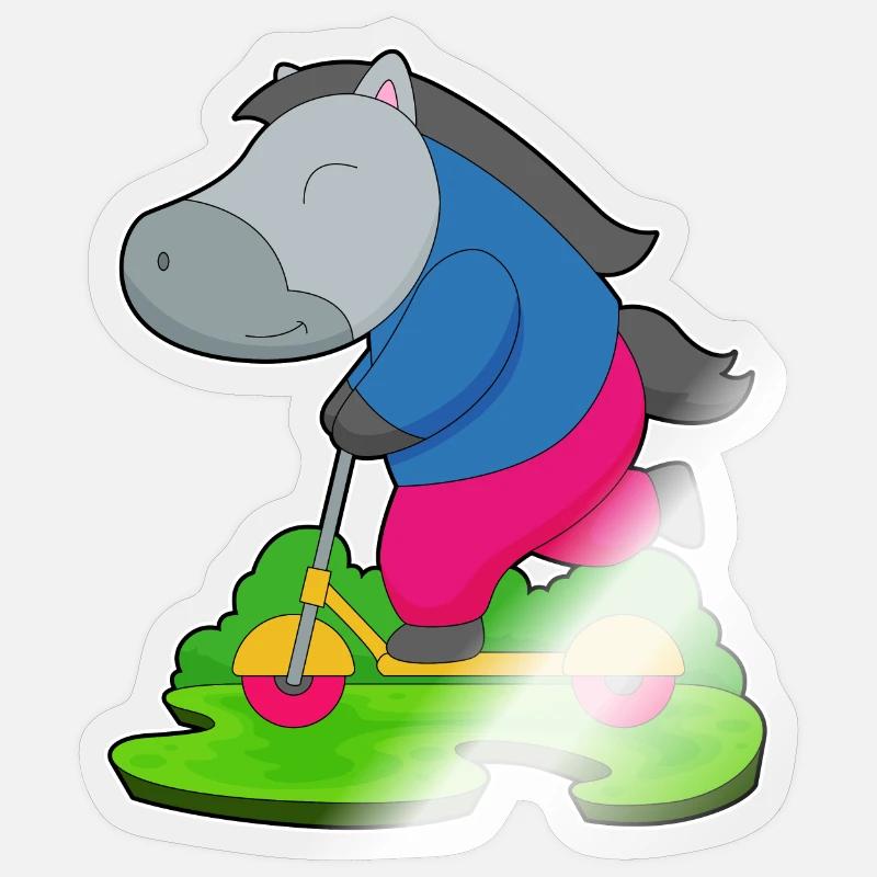 Pferd Roller - Sticker Größe S (10 x 10 cm) - Transparent glänzend